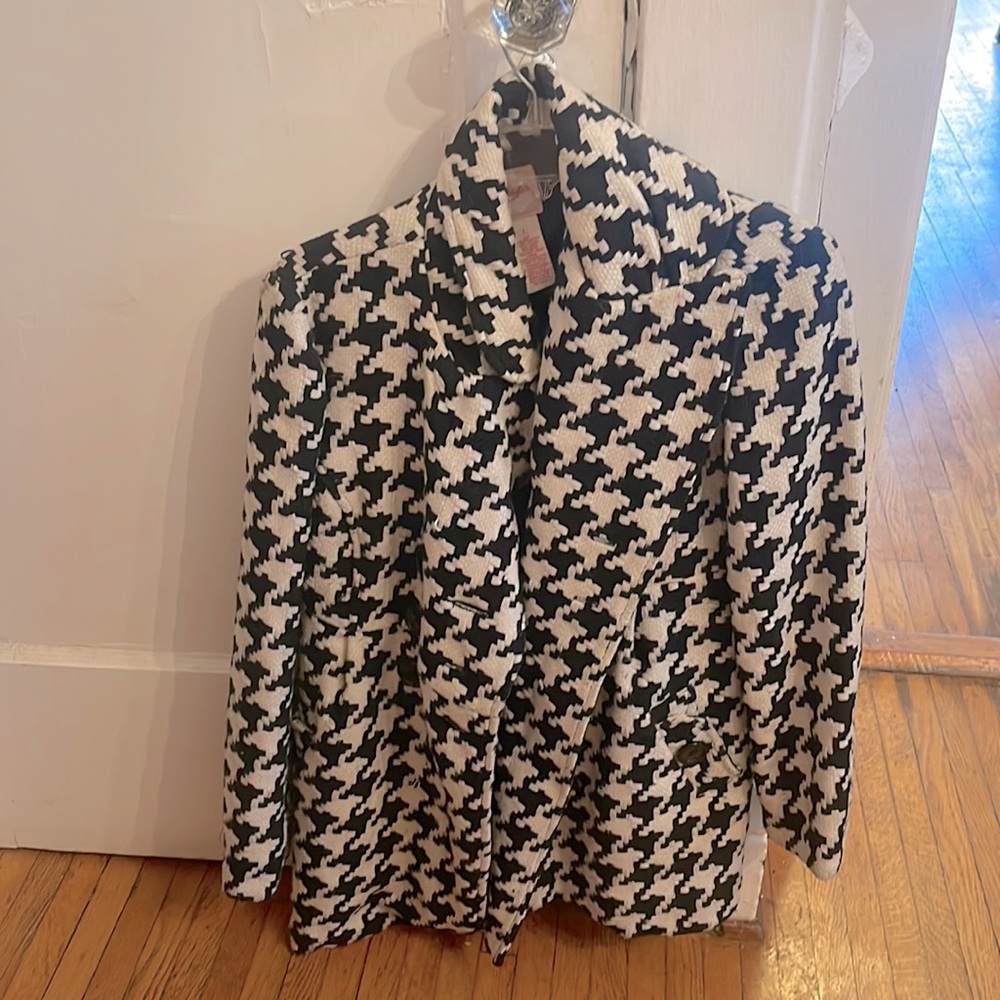 Black and White Womens Coat large